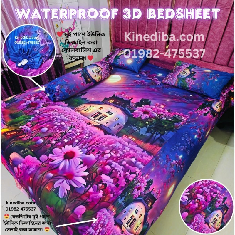 7/8  Feet Waterproof 3D Bedsheet 4p set B13